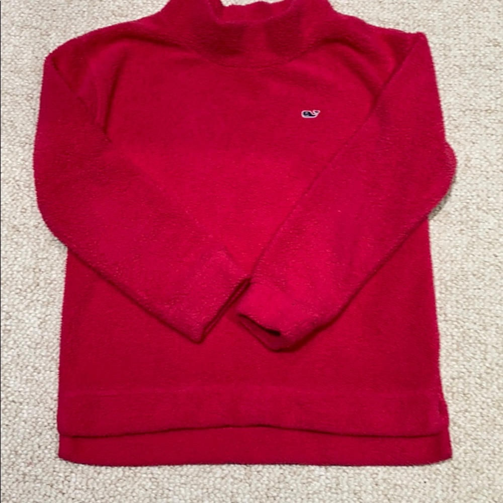 Vineyard Vines Girls Fuzzy Mock Neck Pullover